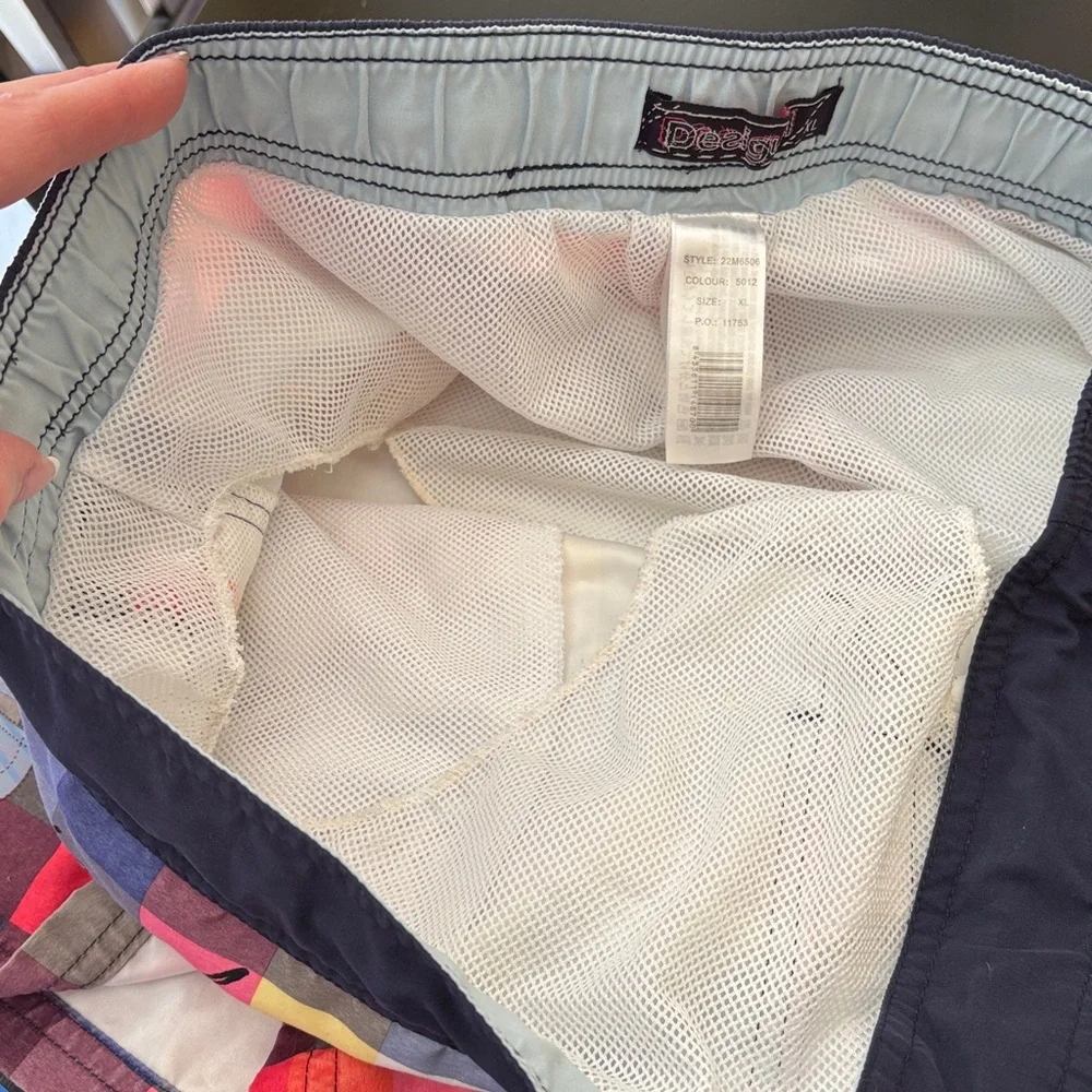 Desigual Swim Trunks Multicolor Plaid Board Shorts XL
